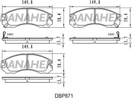 Danaher DBP871 - Kit de plaquettes de frein, frein à disque cwaw.fr