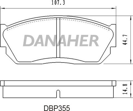 Danaher DBP355 - Kit de plaquettes de frein, frein à disque cwaw.fr