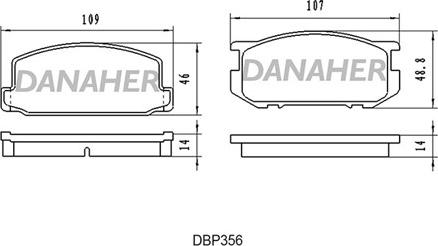 Danaher DBP356 - Kit de plaquettes de frein, frein à disque cwaw.fr