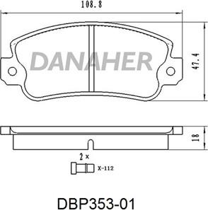 Danaher DBP353-01 - Kit de plaquettes de frein, frein à disque cwaw.fr