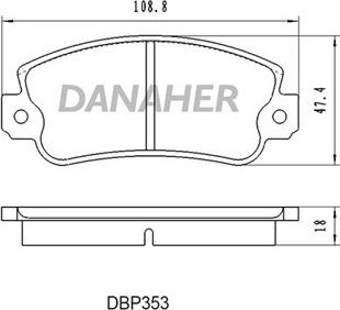 Danaher DBP353 - Kit de plaquettes de frein, frein à disque cwaw.fr