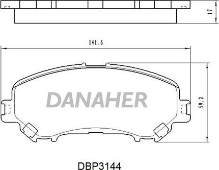 Danaher DBP3144 - Kit de plaquettes de frein, frein à disque cwaw.fr