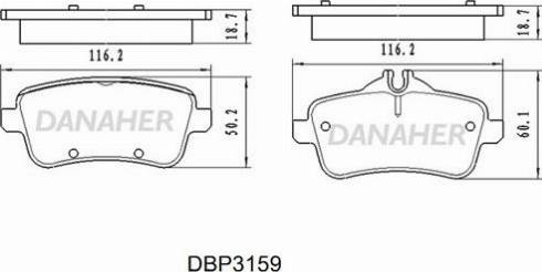 Danaher DBP3159 - Kit de plaquettes de frein, frein à disque cwaw.fr