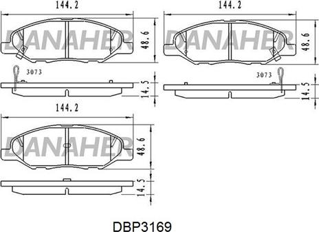 Danaher DBP3169 - Kit de plaquettes de frein, frein à disque cwaw.fr