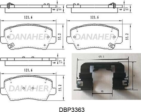 Danaher DBP3363 - Kit de plaquettes de frein, frein à disque cwaw.fr