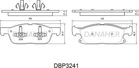 Danaher DBP3241 - Kit de plaquettes de frein, frein à disque cwaw.fr