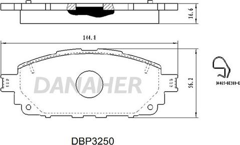 Danaher DBP3250 - Kit de plaquettes de frein, frein à disque cwaw.fr