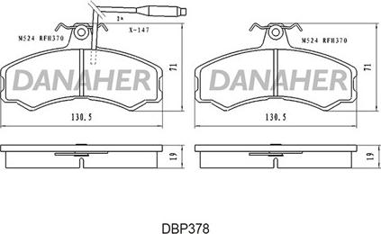 Danaher DBP378 - Kit de plaquettes de frein, frein à disque cwaw.fr