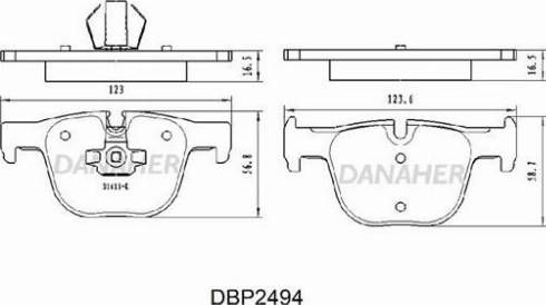 Danaher DBP2494 - Kit de plaquettes de frein, frein à disque cwaw.fr