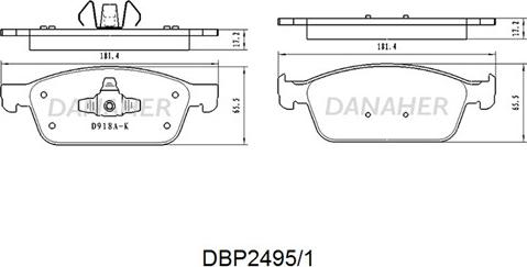 Danaher DBP2495/1 - Kit de plaquettes de frein, frein à disque cwaw.fr