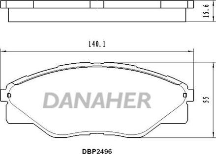 Danaher DBP2496 - Kit de plaquettes de frein, frein à disque cwaw.fr