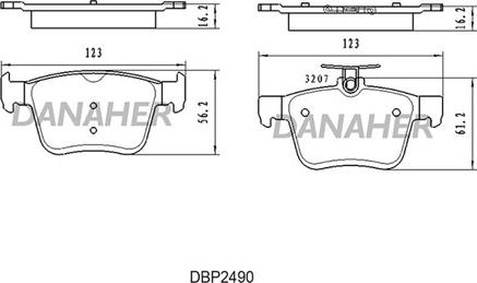 Danaher DBP2490 - Kit de plaquettes de frein, frein à disque cwaw.fr