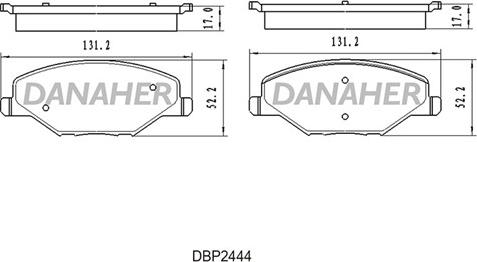 Danaher DBP2444 - Kit de plaquettes de frein, frein à disque cwaw.fr