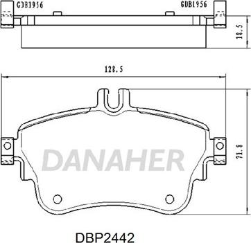 Danaher DBP2442 - Kit de plaquettes de frein, frein à disque cwaw.fr