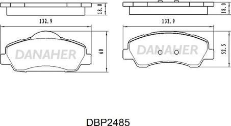 Danaher DBP2485 - Kit de plaquettes de frein, frein à disque cwaw.fr