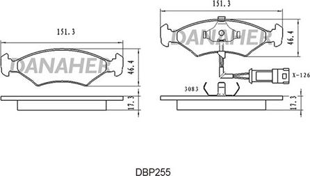 Danaher DBP255 - Kit de plaquettes de frein, frein à disque cwaw.fr