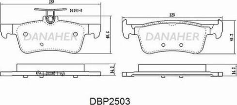 Danaher DBP2503 - Kit de plaquettes de frein, frein à disque cwaw.fr