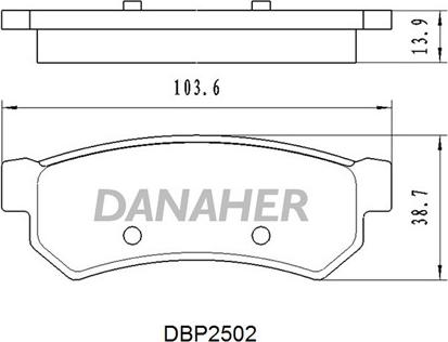 Danaher DBP2502 - Kit de plaquettes de frein, frein à disque cwaw.fr