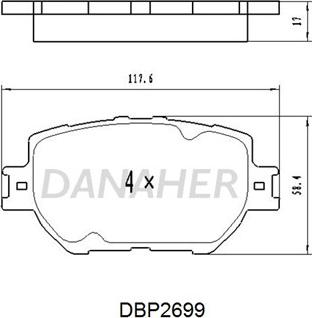 Danaher DBP2699 - Kit de plaquettes de frein, frein à disque cwaw.fr