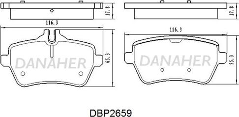 Danaher DBP2659 - Kit de plaquettes de frein, frein à disque cwaw.fr