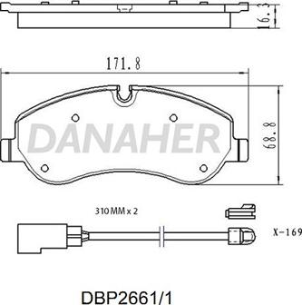 Danaher DBP2661/1 - Kit de plaquettes de frein, frein à disque cwaw.fr