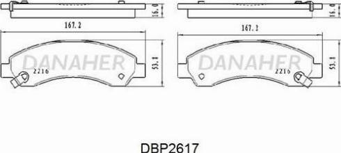 Danaher DBP2617 - Kit de plaquettes de frein, frein à disque cwaw.fr