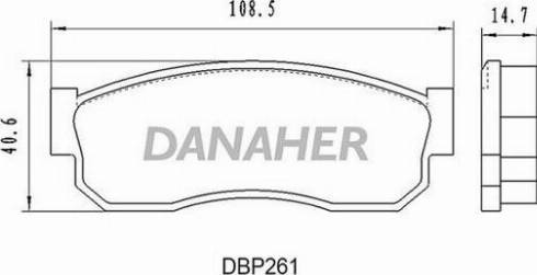 Danaher DBP261 - Kit de plaquettes de frein, frein à disque cwaw.fr