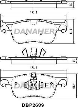 Danaher DBP2689 - Kit de plaquettes de frein, frein à disque cwaw.fr