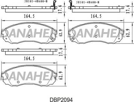 Danaher DBP2094 - Kit de plaquettes de frein, frein à disque cwaw.fr