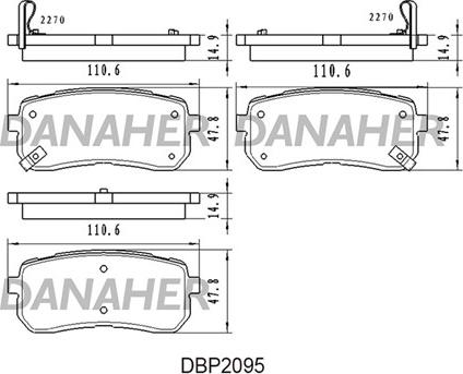 Danaher DBP2095 - Kit de plaquettes de frein, frein à disque cwaw.fr