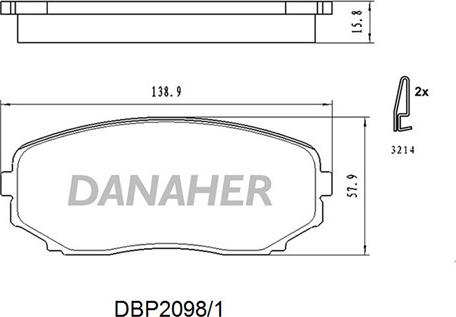 Danaher DBP2098/1 - Kit de plaquettes de frein, frein à disque cwaw.fr