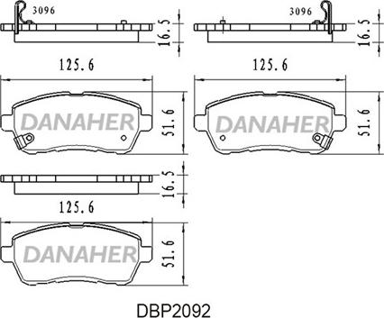 Danaher DBP2092 - Kit de plaquettes de frein, frein à disque cwaw.fr