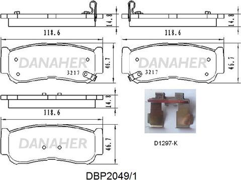 Danaher DBP2049/1 - Kit de plaquettes de frein, frein à disque cwaw.fr