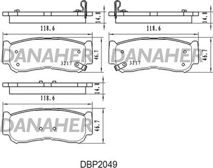 Danaher DBP2049 - Kit de plaquettes de frein, frein à disque cwaw.fr