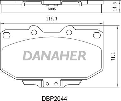 Danaher DBP2044 - Kit de plaquettes de frein, frein à disque cwaw.fr