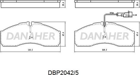 Danaher DBP2042/5 - Kit de plaquettes de frein, frein à disque cwaw.fr