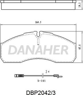 Danaher DBP2042/3 - Kit de plaquettes de frein, frein à disque cwaw.fr