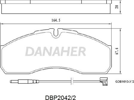 Danaher DBP2042/2 - Kit de plaquettes de frein, frein à disque cwaw.fr