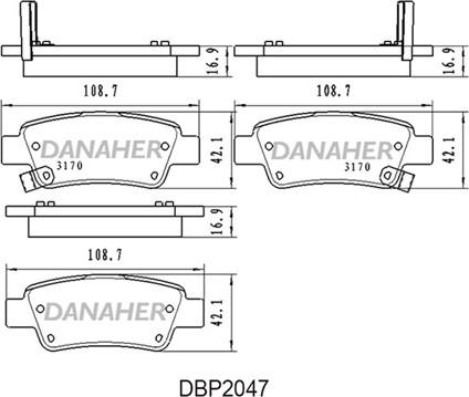 Danaher DBP2047 - Kit de plaquettes de frein, frein à disque cwaw.fr