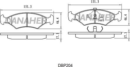 Danaher DBP204 - Kit de plaquettes de frein, frein à disque cwaw.fr