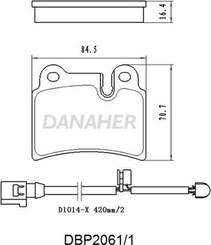 Danaher DBP2061/1 - Kit de plaquettes de frein, frein à disque cwaw.fr