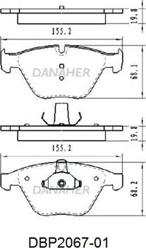 Danaher DBP2067-01 - Kit de plaquettes de frein, frein à disque cwaw.fr