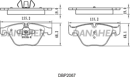 Danaher DBP2067 - Kit de plaquettes de frein, frein à disque cwaw.fr