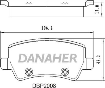 Danaher DBP2008 - Kit de plaquettes de frein, frein à disque cwaw.fr