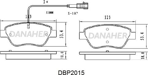 Danaher DBP2015 - Kit de plaquettes de frein, frein à disque cwaw.fr