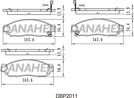 Danaher DBP2011 - Kit de plaquettes de frein, frein à disque cwaw.fr