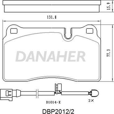 Danaher DBP2012/2 - Kit de plaquettes de frein, frein à disque cwaw.fr