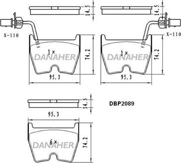 Danaher DBP2089 - Kit de plaquettes de frein, frein à disque cwaw.fr