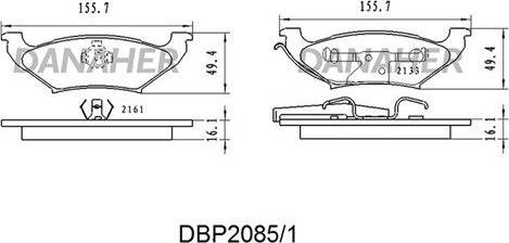 Danaher DBP2085/1 - Kit de plaquettes de frein, frein à disque cwaw.fr