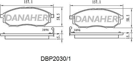 Danaher DBP2030/1 - Kit de plaquettes de frein, frein à disque cwaw.fr